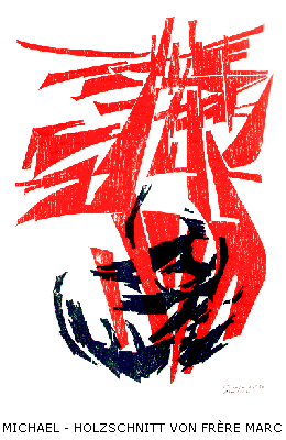 Michael-Holzschnitt von Fr&egrave;re Marc Taiz&eacute;